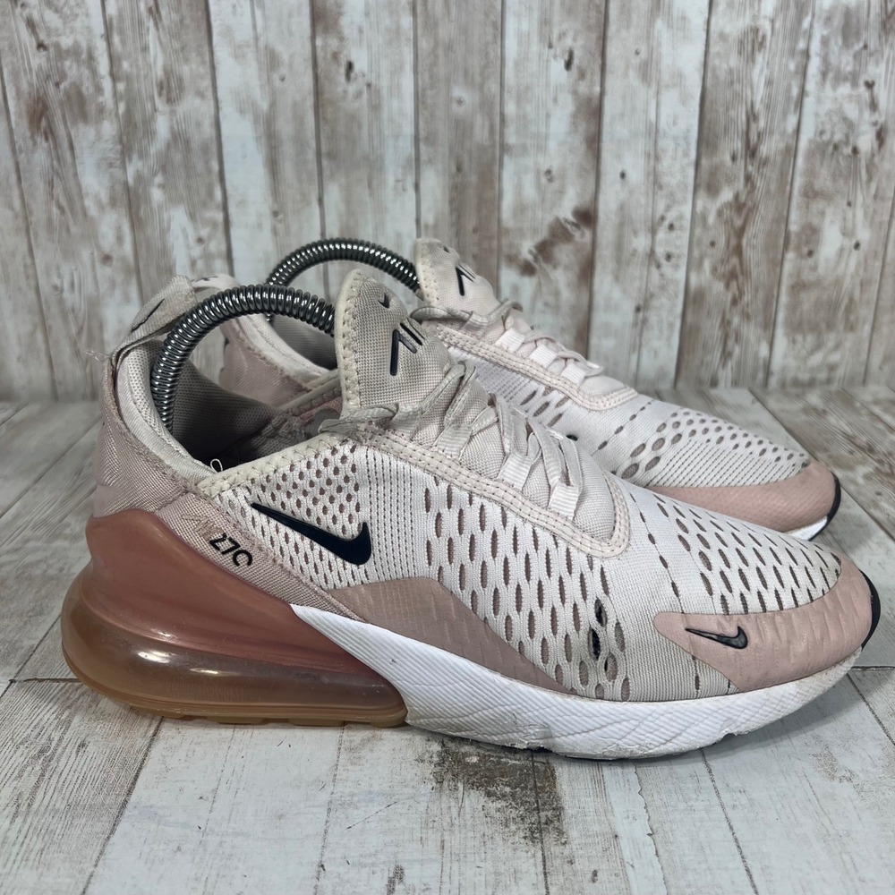 Nike Air Max 270 Women Barely Rose White Black AH6789-604 Size 8